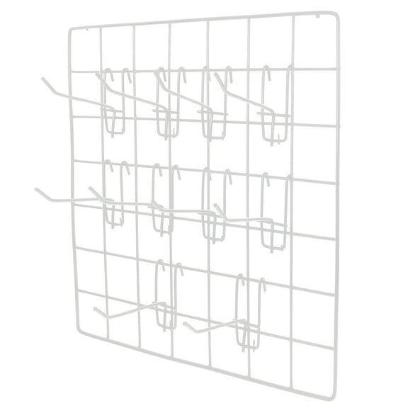 Iron Metal Photo Frame with Nail and 10pcs Hooks 35x35 Wall Decor Picture Frame Ornaments Home Wall Hanging Decorations Wire Wall Grid Panel Photo Display Net Storage Rack