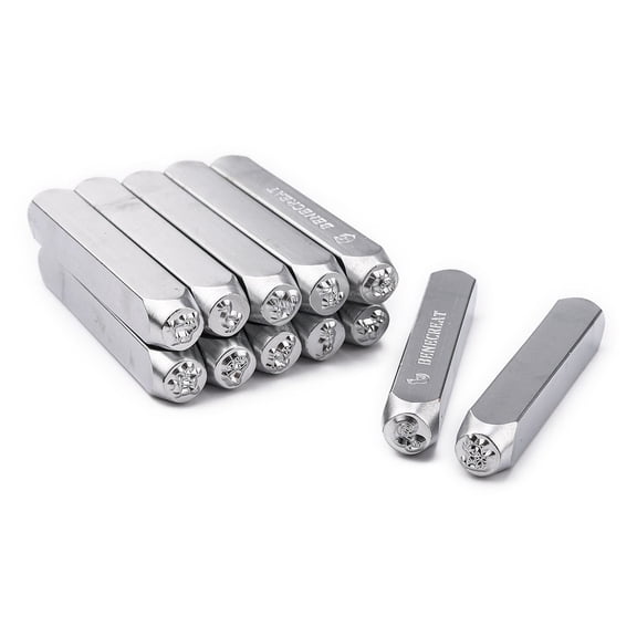 Iron Metal Stamps for Imprinting Metal Plastic Wood Leather Animal Pattern Platinum 65.5x10mm Pattern: 6mm 12pcs/box