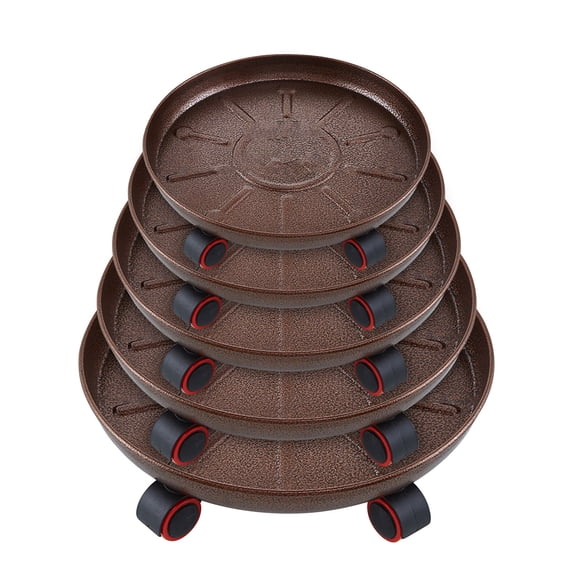 Iron Metal Universal Plant Caddy with Thickened Wheel and Water Drain Tray – Movable Heavy-Duty Flower Pot Dolly for Indoor and Outdoor Use