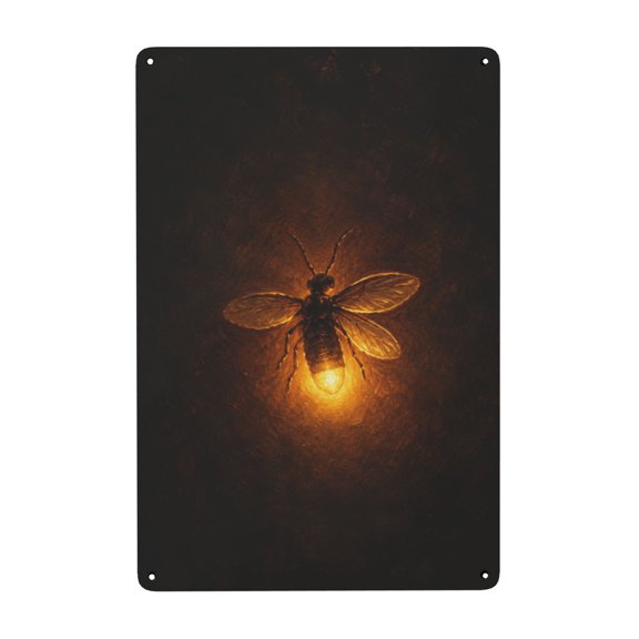 Iron Metal Wall Decor Sign Firefly Design 8x12 Inch Rustic Style