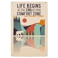 thumbnail image 1 of Iron Mountain, MI, Wander More Collection, Life Begins at the End of Your Comfort Zone Birch Wood Wall Sign (6x9 Rustic Home Decor, Ready to Hang Art), 1 of 5