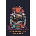 thumbnail image 1 of Iron Mountain, Michigan, Wander More Collection, Backpack, Distressed Vector (24x36 Giclee Gallery Art Print, Vivid Textured Wall Decor), 1 of 3