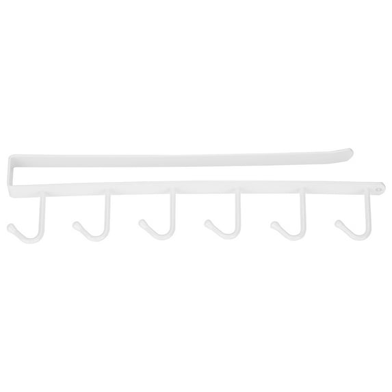Iron Multifunctional Storage Rack with Hooks — Kitchen Cupboard Hanging Shelf (White)