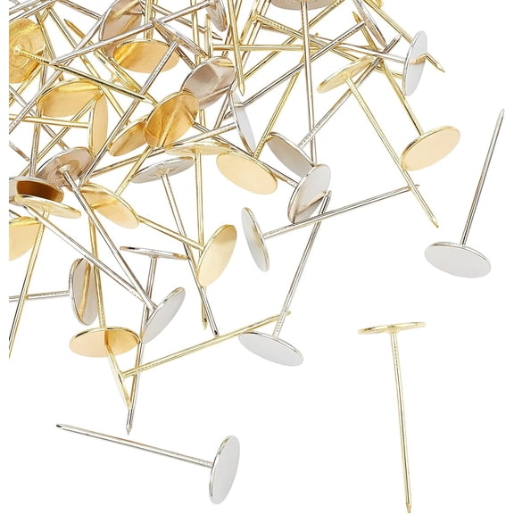 Iron Nails 60 Pieces Iron Flat Round Head Nails Mixed Color Interior Decorative Nails Sofa Foam Nails Hardware Tacks for Furniture Wall Sofa Decoration 0.77"×1.97" Colorful