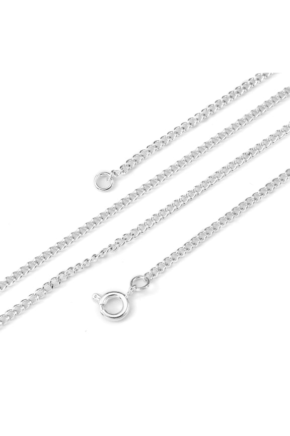 Iron Necklace Making Iron Twisted Chains with Spring Ring Clasps Silver Color Plated 18 inch