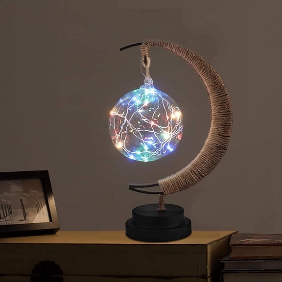Iron Night Light, Magic Star Moon Light, LED Decorative Light for Parties, Weddings, bedrooms and Many Other Occasions, USB Port, 11 x 6 x 6 inches