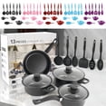 thumbnail image 1 of Purple Nonstick Cookware Set 13 Piece Pots and Pans Kitchen Cooking Set with Frying Pan Saucepan Utensils for Home Cooking,by JASKFLY, 1 of 7