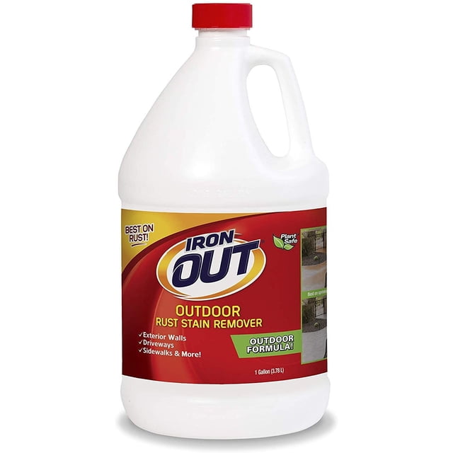 Iron OUT Liquid Rust Stain Remover, Premixed, Quickly Removes Rust Stains from Concrete, Vinyl