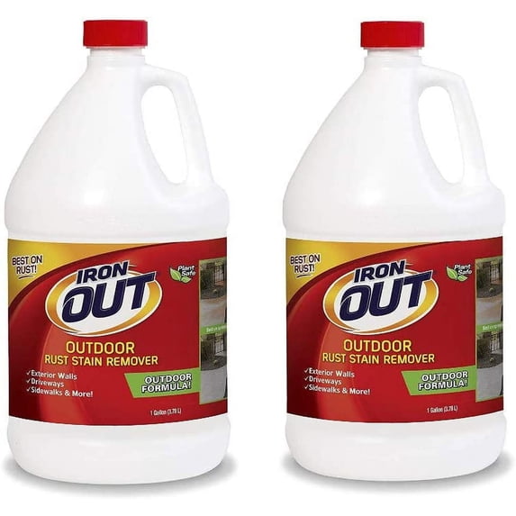 Rust Stain Liquid Iron OUT Rust Stain Remover Liquid for Outdoor Surfaces, 2 Gallons ...
