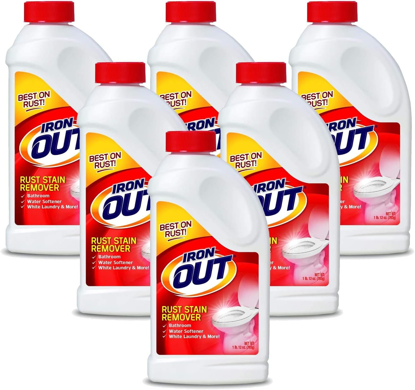 Iron OUT Rust Stain Remover Powder, 1 lb 12 oz, 6 Bottles