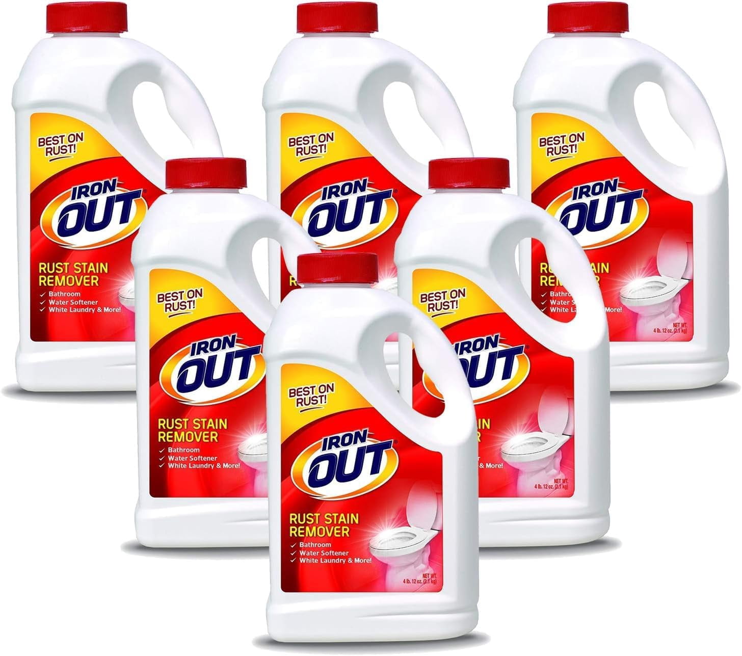 Iron OUT Rust Stain Remover Powder, 4 lb 12 oz, 6 Bottles
