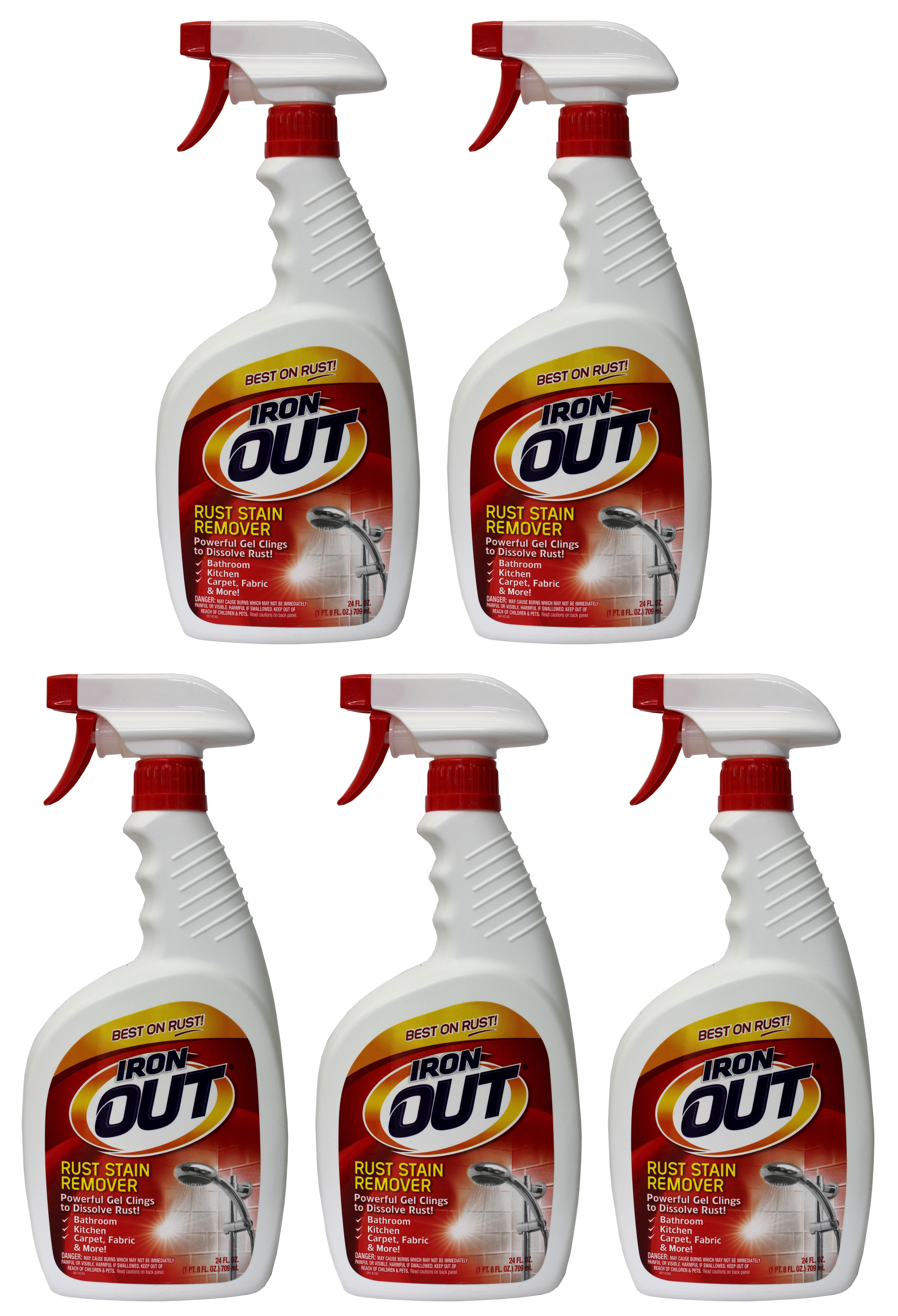 Iron OUT Rust Stain Remover Spray, 24 fl oz (5 Pack)