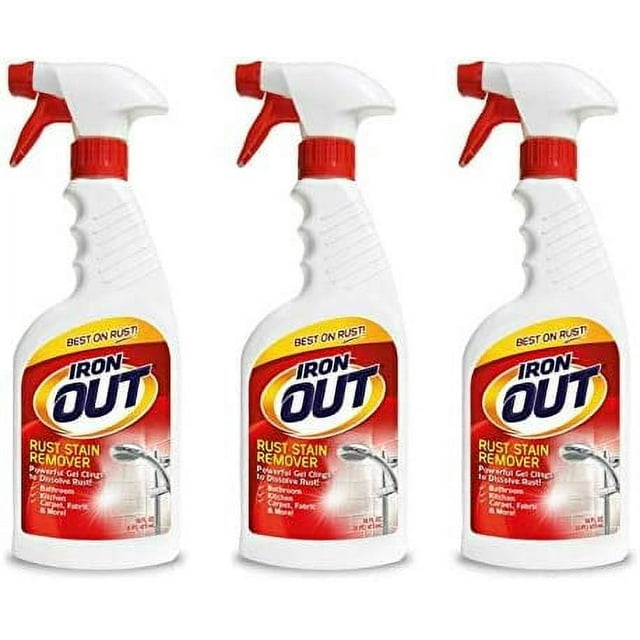 Iron OUT Rust Stain Remover Spray Gel, 16 Fl. Oz. Bottle 3Pack