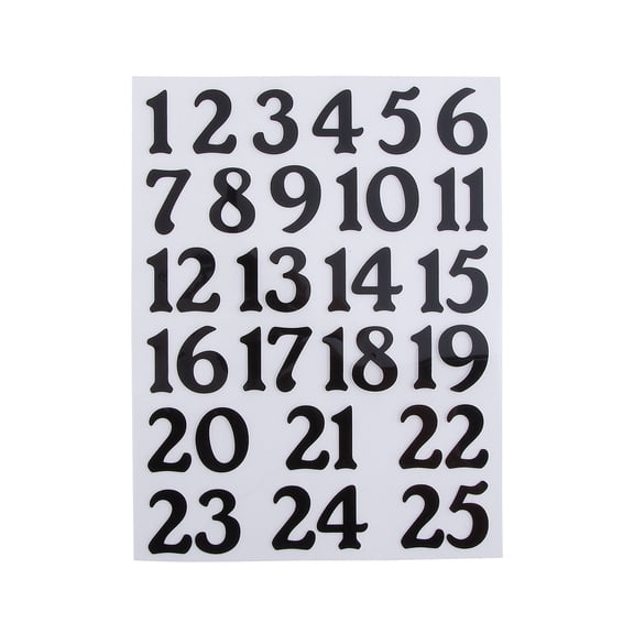 Iron-On Countdown Numbers, Craft Supplies, Christmas, 1 Pieces