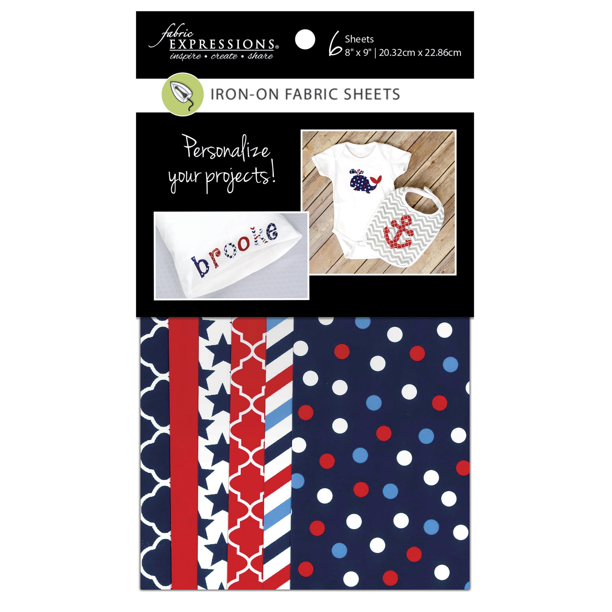Iron-On Fabric Sheets - Red White and Blue