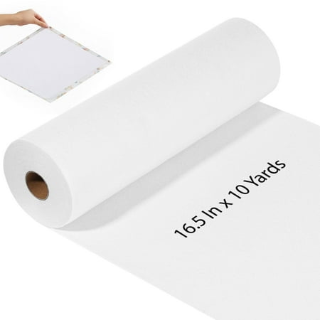 Iron-On Fusible Fleece Interfacing 16.5" x 10 Yards, Medium Weight One-Sided Iron On High-Density Soft Polyester, DIY Crafts Supplies for Crafting and Sewing Reinforcement