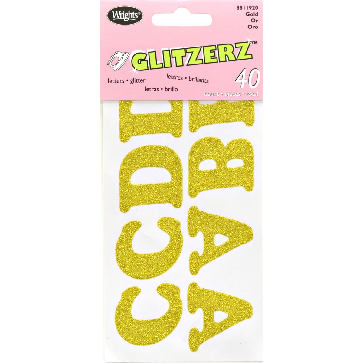 Rico Iron-On Glit Letters A-Z Gold