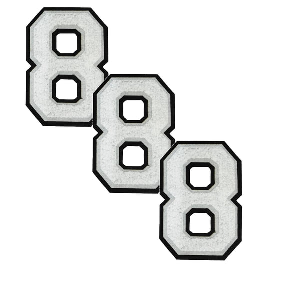 Iron-On Numbers 8 for Clothing, Large Fabric Letters for Backpacks Hats ...