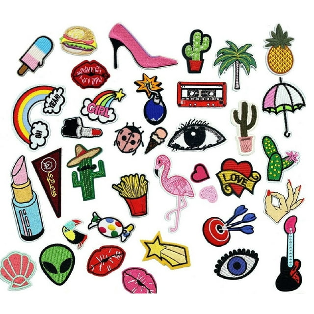 Iron On Patches Assorted DIY Patches, 100 Count - Walmart.com