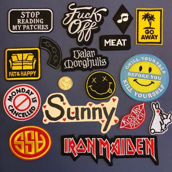 Iron On Sew On Cloth Patch Craft Diy Badge Fabric Patch Funny Face Smily Face