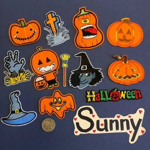 Iron On Sew On Cloth Patch Craft Diy Badge Fabric Patch Halloween Pumpkin Ghost