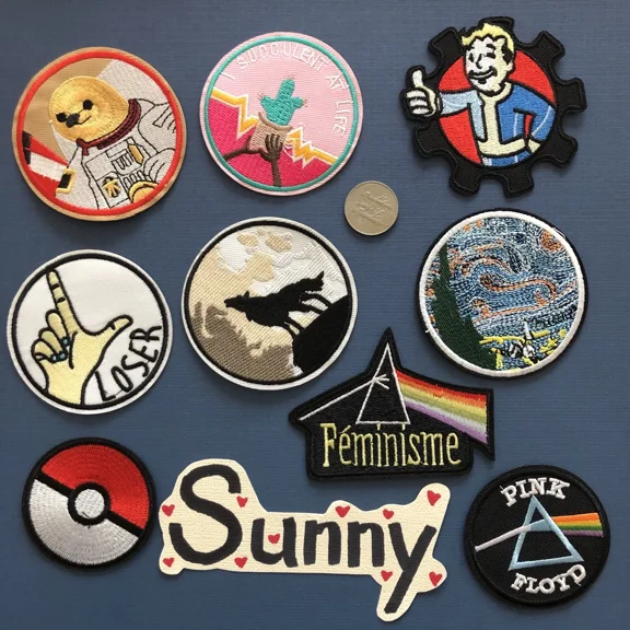 Iron On Sew On Cloth Patch Craft Diy Badge Fabric Patch Pokeball Wolf Space Bear