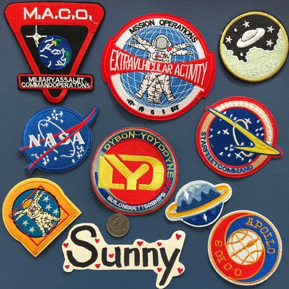 Iron On Sew On Cloth Patch Craft Diy Badge Fabric Patch Space Nasa Moon Earth