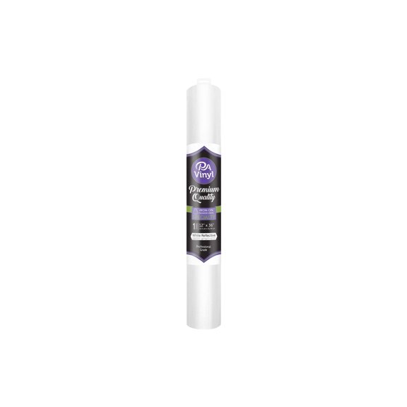 Iron On Vinyl 12x36 Roll White/Reflective