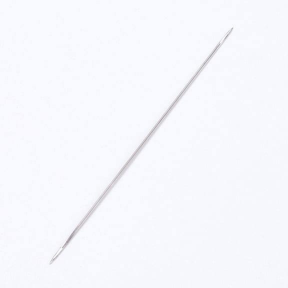 Iron Open Beading Needle DIY Jewelry Tools Platinum 10~11x0.01cm