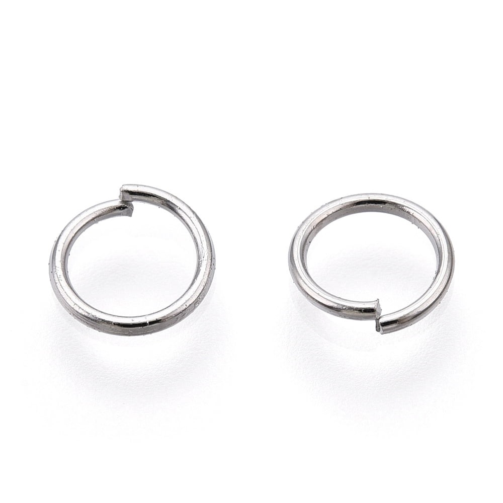 Iron Open Jump Rings Nickel Free Round Ring Platinum 21 Gauge 6x0.7mm Inner Diameter: 4.5mm about 20000pcs/1000g
