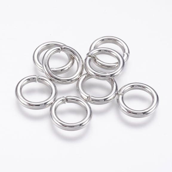 Iron Open Jump Rings Platinum 12 Gauge 12x2mm Inner Diameter: 8mm