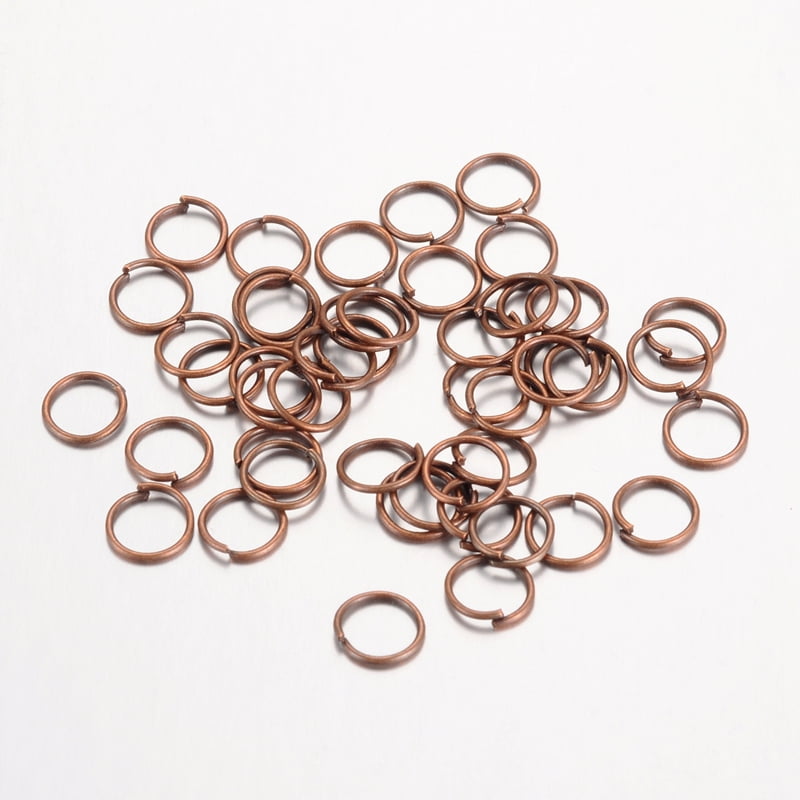 Iron Open Jump Rings Round Nickel Free Red Copper 4x0.7mm 21 Gauge Inner Diameter: 2.6mm 25000pcs/1000g