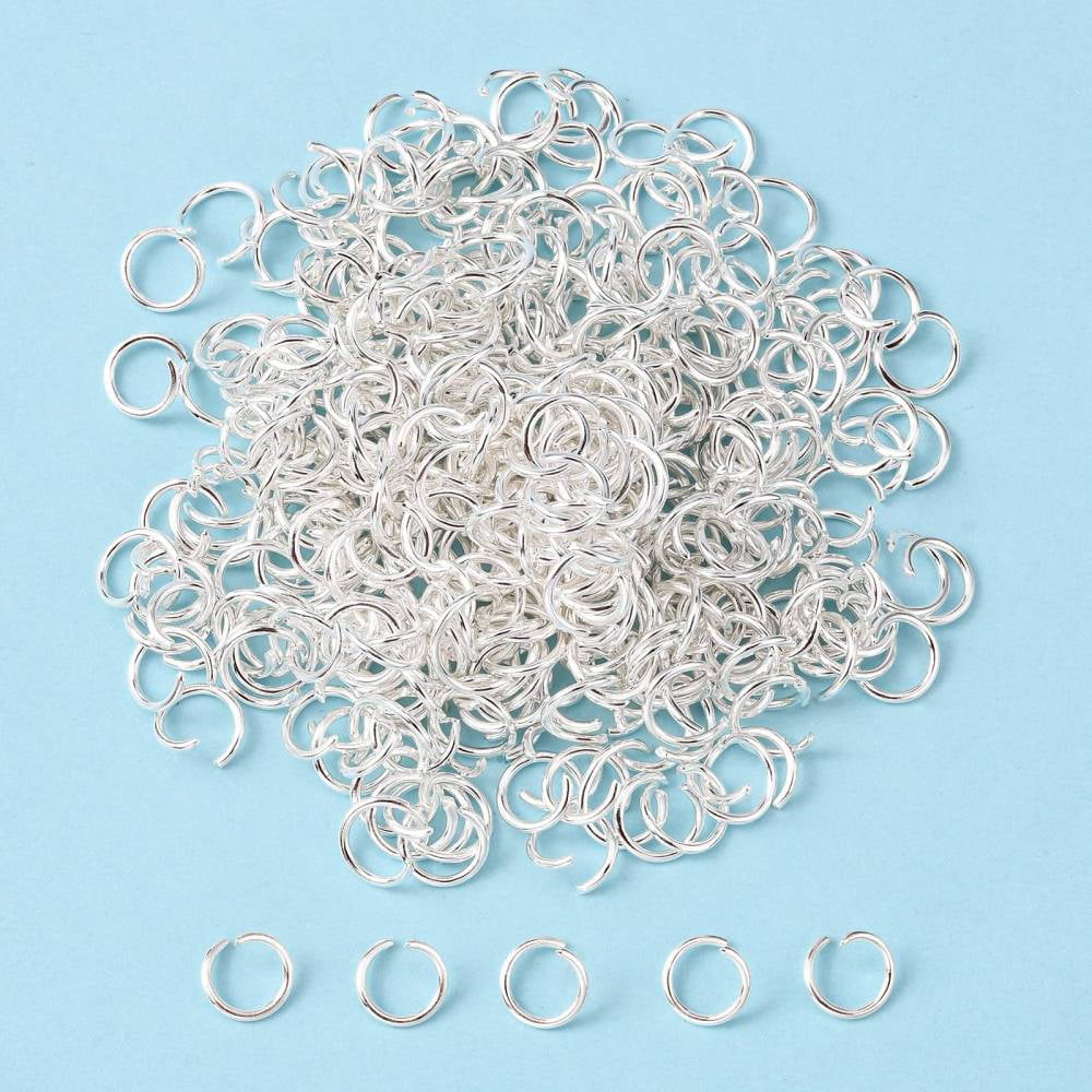 Iron Open Jump Rings Round Silver Color Plated 18 Gauge 8x1mm Inner Diameter: 6mm 10000pcs/kg