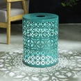 thumbnail image 1 of Iron Outdoor Patio Side Table with Solar Powered Light, Teal, 1 of 6