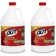 Iron OUT Outdoor Rust Stain Remover Ready to Use Liquid Formula for Sidewalks Driveways Exterior Walls and Siding 1 gal Pack of 2