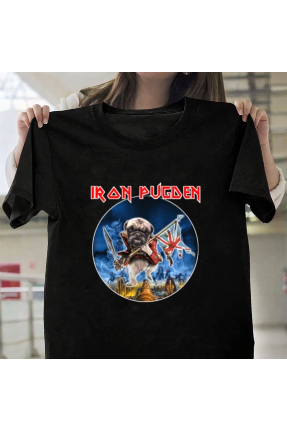 Iron PUGDEN THE TROOPUG Metal Heavy Dog Art Unisex T-Shirt, up to size 3XL.