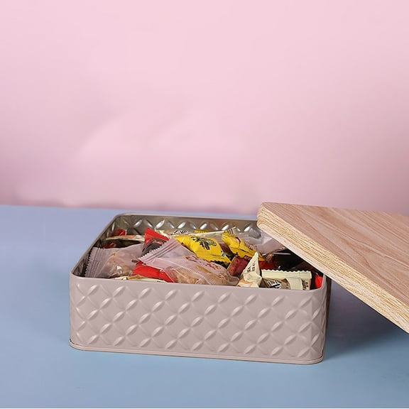 Iron Packaging Box,Multi-Function Storage for Cakes,Baked Sweets & Snacks,Tight Sealing Lid for Freshness,Durable Wrought Iron Box,Ideal Gift Box for Holidays & Special Occasions-Gray