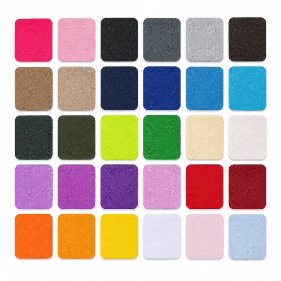 Iron Patches, 30 Piece Multi-Colored Fabric Repair Kit, 3.7" x 4.9"