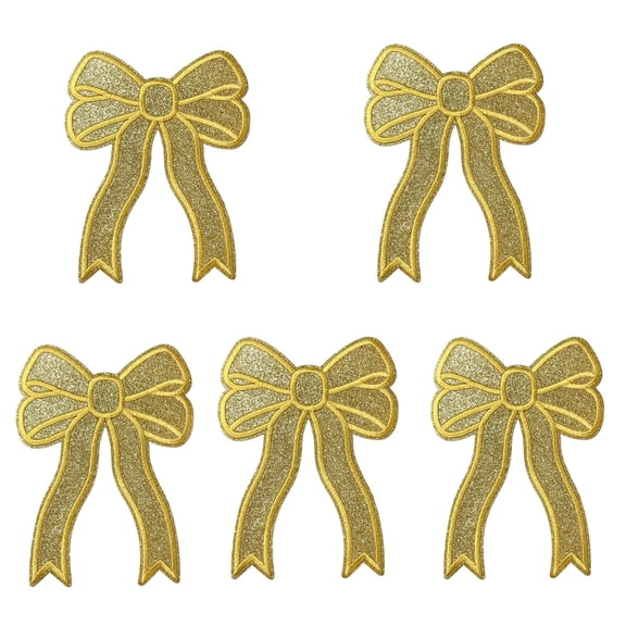 Iron On Patches Glitter,Sweatshirt Side Bow Patches Iron On Embroidered Patch Cute Sequin Applique Sew On Fabric Patches Shiny DIY Decorative Accessories Lovely For Girls Women Clothes