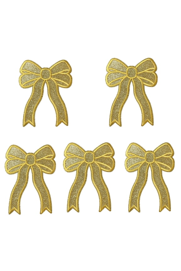 Iron On Patches Glitter,Sweatshirt Side Bow Patches Iron On Embroidered Patch Cute Sequin Applique Sew On Fabric Patches Shiny DIY Decorative Accessories Lovely For Girls Women Clothes