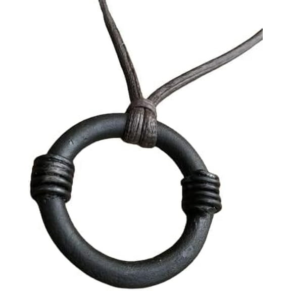 Iron Pendant Necklace - Hand Forged, Geometric, Black