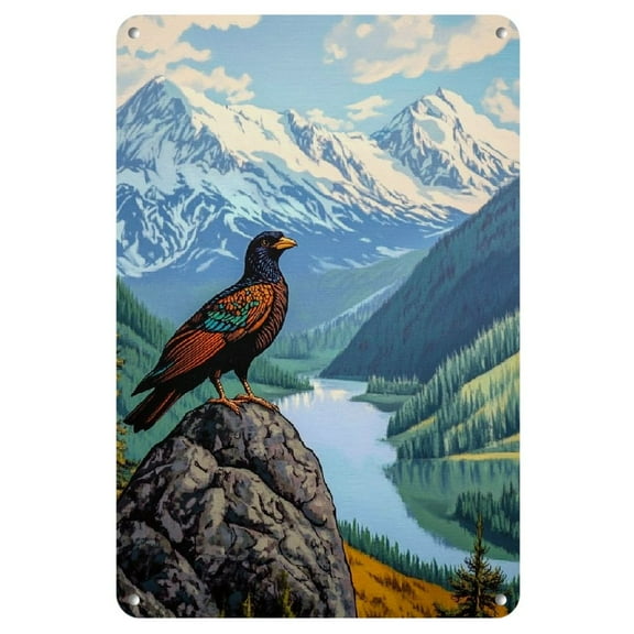 Iron Pheasant Wall Art Plaque, 8x12 Inch, Engraved Metal Sign, for Home, Bar, Cafe, Garden, Farmhouse Decor, Indoor Outdoor Room Decoration Gift