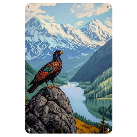 Iron Pheasant Wall Art Plaque, 8x12 Inch, Engraved Metal Sign, for Home, Bar, Cafe, Garden, Farmhouse Decor, Indoor Outdoor Room Decoration Gift