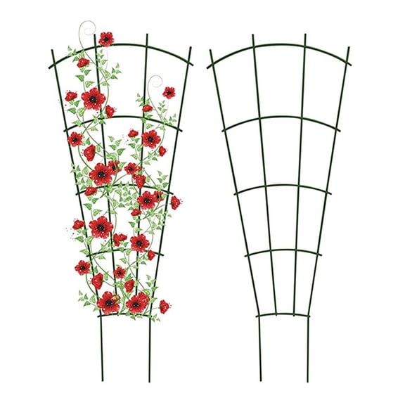 Iron Plant Climbing Frame  Sturdy Metal Vine Support Trellis for Outdoor Courtyard Garden Patio, Rustic Decorative Plant Rack for Climbing Flowers Vegetables, Easy Insert Potting Soil Stake