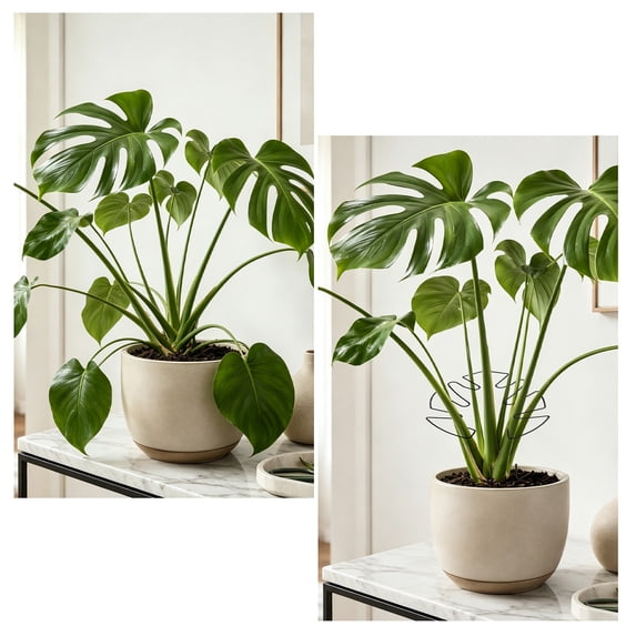 Iron Plants Support Stakes, 6.29"x5.51" Heavy Duty Garden Trellis for Climbing Plants, Monstera Stabilizer, Pothos Holder, Rust-Resistant Metal
