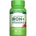 thumbnail image 1 of Iron Plus Vitamin C Tablets | 65mg of Iron | 90 Count | Gluten Free | by Nature's Truth, 1 of 7