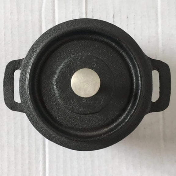Iron Pot Dutch Oven with Lid Double Layer Traditional Thick Pot with Handle for Slow Cooking Kitchen Diameter 10cm