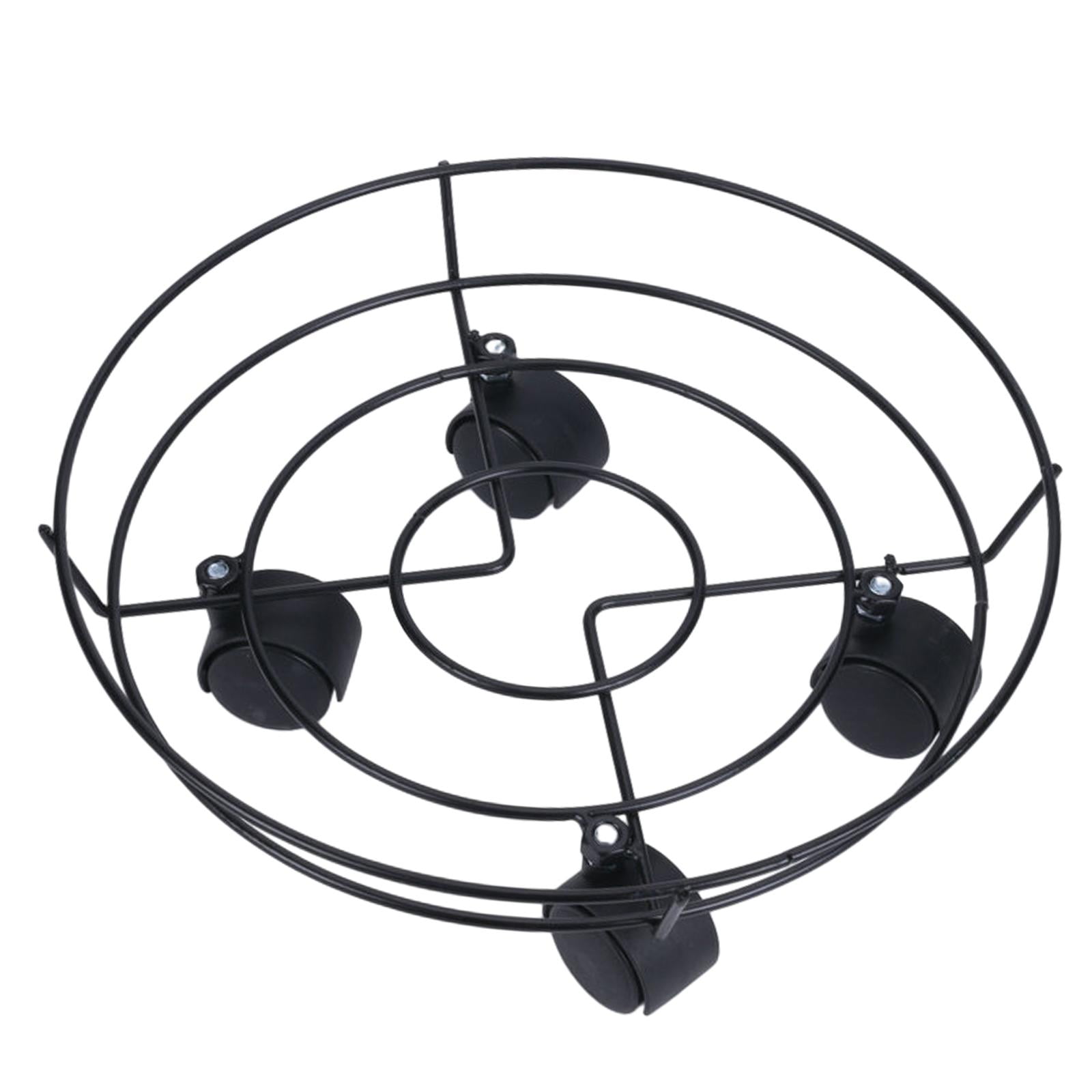 Iron Potted Plant Stand on Rollers, Heavy Duty Plant Stand with Wheels