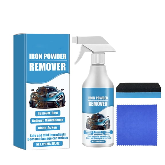 Iron Powder Remover 4fl oz, Car Paint & Wheel Rust Remover Spray for Metal Surface Iron Powder, Rust Spot & Stain Cleaning