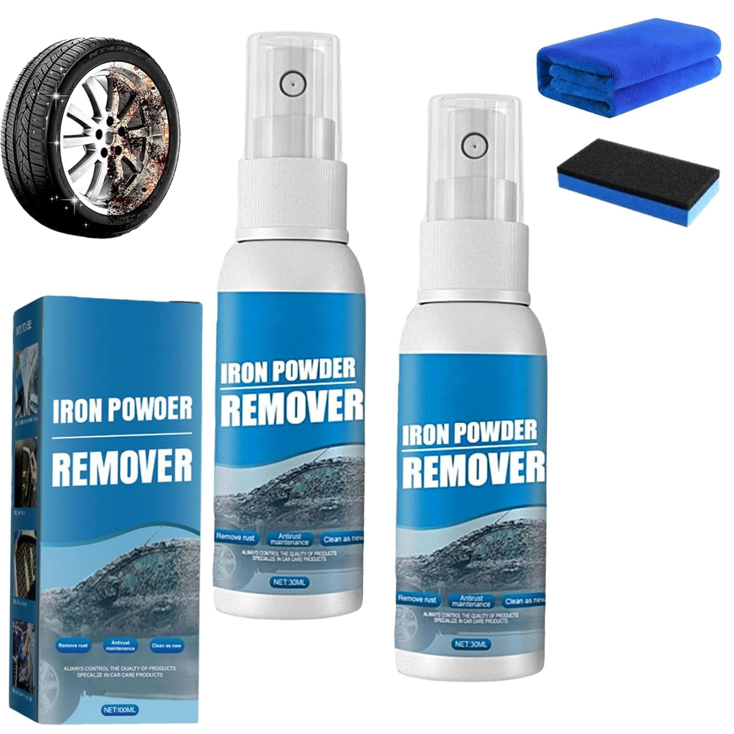 Wangle Rust Rem Iron Powder Remover Spray, Multi-Functional Quick-Acting Rust Removal ...
